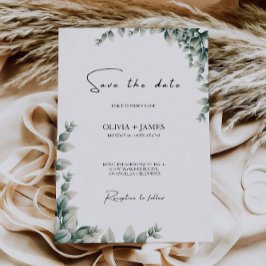 Greenery Wedding Save the Date Invitation Kaart