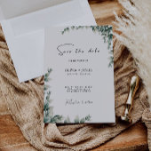 Greenery Wedding Save the Date Invitation Kaart