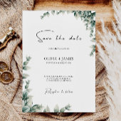 Greenery Wedding Save the Date Invitation Kaart