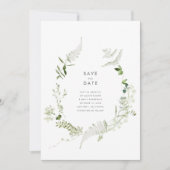 Greenery Wedding Save the Date Kaart (Voorkant)