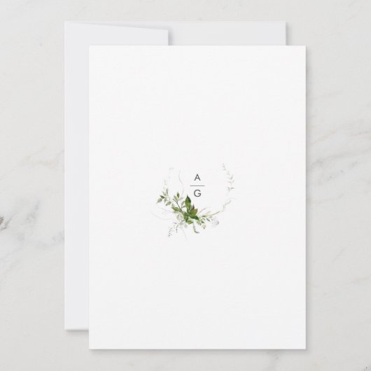 Greenery Wedding Save the Date Kaart (Achterkant)