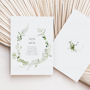 Greenery Wedding Save the Date Kaart