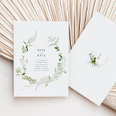 Greenery Wedding Save the Date Kaart