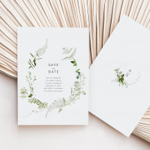 Greenery Wedding Save the Date Kaart