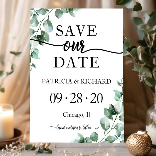 Greenery Wedding Save the Date Kaart