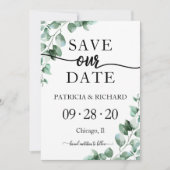 Greenery Wedding Save the Date Kaart (Voorkant)