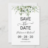 Greenery Wedding Save the Date Kaart (Voorkant)