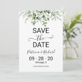 Greenery Wedding Save the Date Kaart (Staand voorkant)