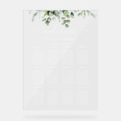 Greenery Wedding Seating Chart Acryl Bord (Voorkant)