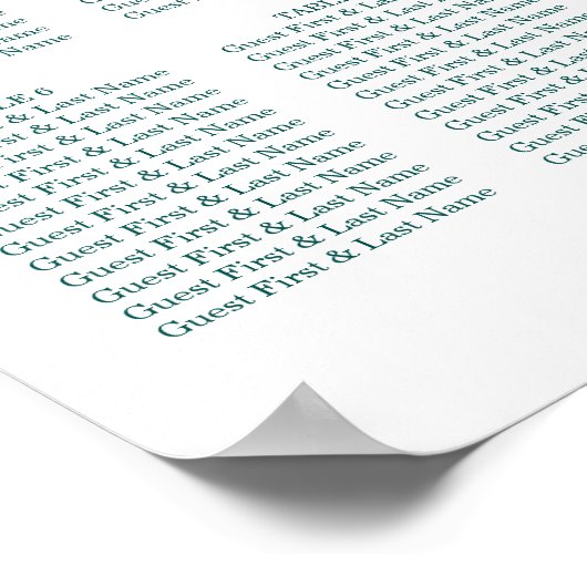 Greenery Wedding Seating Chart Portret 10 Tables Poster (Hoek)