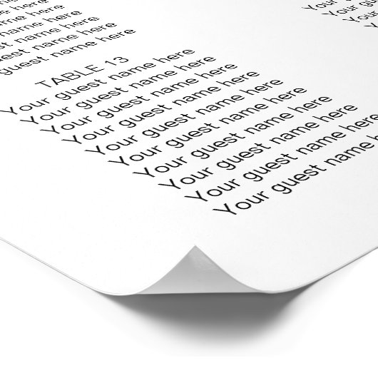 Greenery Wedding Seating Chart Poster (Hoek)