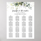 Greenery Wedding Seating Chart Poster (Voorkant)