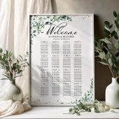 Greenery Wedding Seating Chart Poster