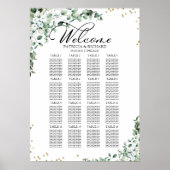 Greenery Wedding Seating Chart Poster (Voorkant)