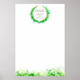Greenery Wedding Seating Plan blanco DIY sjabloon Poster