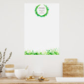 Greenery Wedding Seating Plan blanco DIY sjabloon Poster (Keuken)