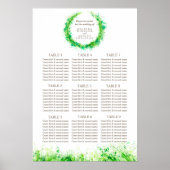 Greenery Wedding Seating Table Planner 1-9 tafels Poster (Voorkant)