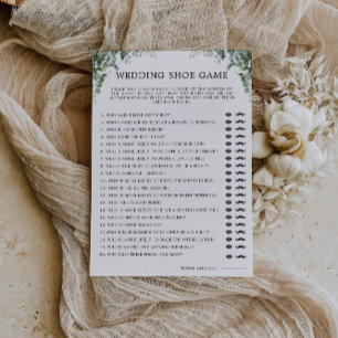 Greenery Wedding Shoe Game Sjabloon, Kaart