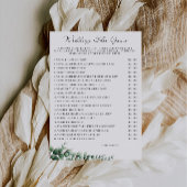 Greenery Wedding Shoe Game Sjabloon, Kaart