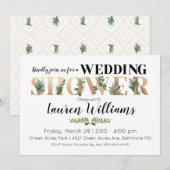 Greenery Wedding Shower-uitnodiging Kaart (Voorkant / Achterkant)