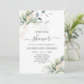 Greenery Wedding Shower-uitnodiging Kaart (Staand voorkant)