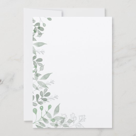 Greenery Wedding Sjabloon Kaart (Achterkant)