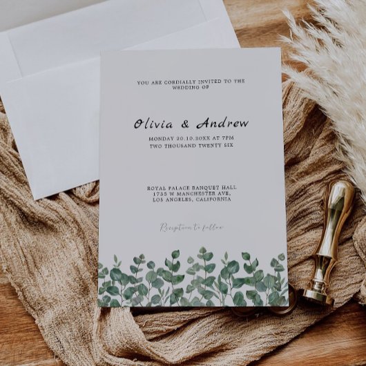 Greenery Wedding Sjabloon Kaart