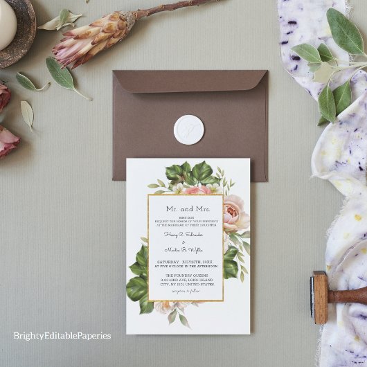 Greenery Wedding Sjabloon Kaart