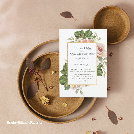 Greenery Wedding Sjabloon Kaart