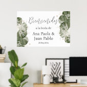 Greenery Wedding Spaans Welkomstbord Poster (Thuiskantoor)