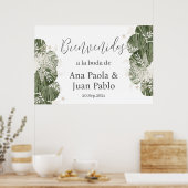 Greenery Wedding Spaans Welkomstbord Poster (Keuken)