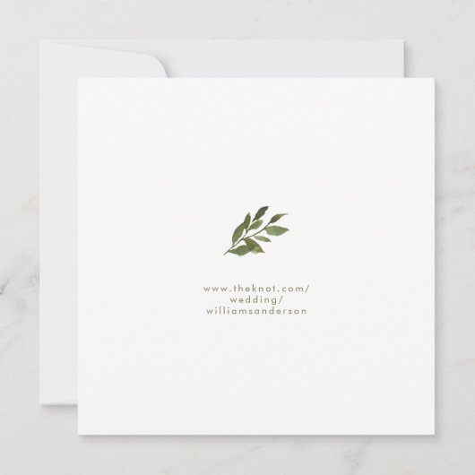 Greenery Wedding Square Sla de datum op Gouden tek Save The Date (Achterkant)
