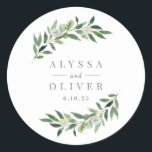 Greenery Wedding Stickers<br><div class="desc">Plan een stijlvolle viering met dit moderne ontwerp waar uw gasten op zullen letten. Ontwerp © berryberrysnoot. Afdrukbare digitale bestanden zijn beschikbaar! Bezoek onze website op www.berryberrysweet.com voor meer informatie!</div>