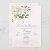 Greenery Wedding-uitnodiging Kaart (Voorkant / Achterkant)