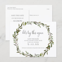 Greenery Wedding verander de datum van aankondigin Aankondigingskaart