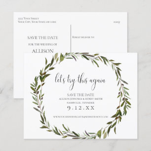 Greenery Wedding verander de datum van aankondigin Aankondigingskaart