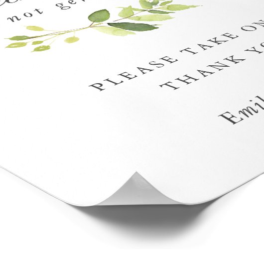 Greenery Wedding Vrijgezellenfeest Face Mask Sign Poster (Hoek)