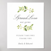 Greenery Wedding Vrijgezellenfeest Face Mask Sign Poster (Voorkant)