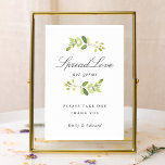 Greenery Wedding Vrijgezellenfeest Face Mask Sign Poster<br><div class="desc">Op maat ontworpen bruiloft-/vrijgezellenfeest-gezichtsmasker met "Spread Love Not Germs" elegant waterverf greenery design.</div>