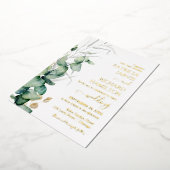 Greenery Wedding Waterverf Eucalyptus Folie Uitnodiging (Gedraaid)