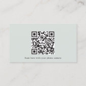 Greenery Wedding Website QR Code Details Card Visitekaartje (Achterkant)