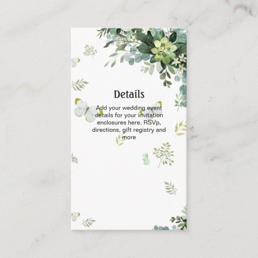 Greenery Wedding Website - QRCode RSVP Hotel Informatiekaartje (Voorkant)