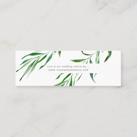 Greenery Wedding Website RSVP kaarten, Behuizing Mini Visitekaartje (Voorkant)