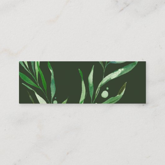 Greenery Wedding Website RSVP kaarten, Behuizing Mini Visitekaartje (Achterkant)