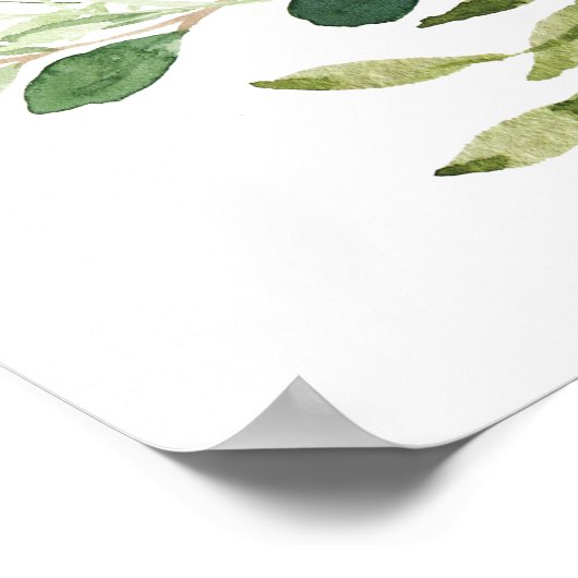 Greenery Wedding Welcome Sign. Gelukkig ooit na Poster (Hoek)