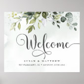 Greenery Wedding Welcome Sign Poster (Voorkant)