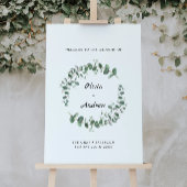 Greenery Wedding Welcome Sign Poster