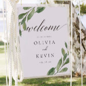 Greenery Wedding Welcome Sign Poster