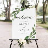 Greenery Wedding Welcome Sign Poster