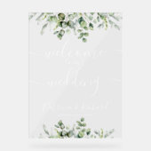 Greenery Wedding Welkom Acryl Bord (Voorkant)